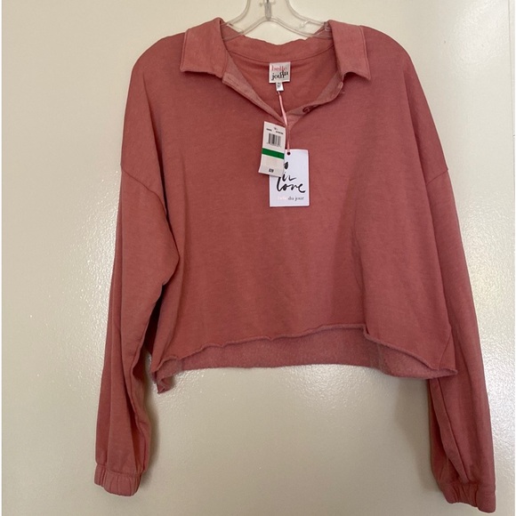 Oversized Pink Collared Pullover Sweater - Picture 1 of 3